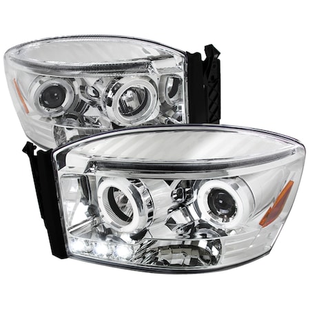 Spec-D Tuning 06-08 Dodge Ram Halo LED Projector Chrome 2LHP-RAM06-TM